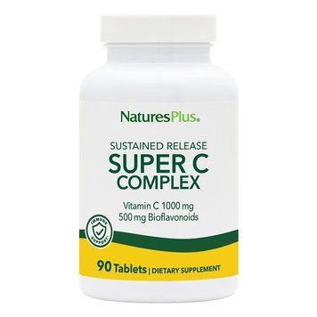 Супер Комплекс витамина С, замедленным высвобождением, Super C Complex, 1000 мг, Nature's Plus, 90 таблеток