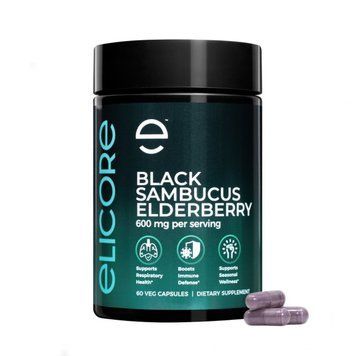 Черная Бузина Elicore Labs Black Elderberry 600 mg 60 Вег. капсул