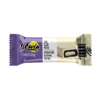Протеиновый Батончик FitWin Bar No Sugar Added 60 г Cookies & Cream
