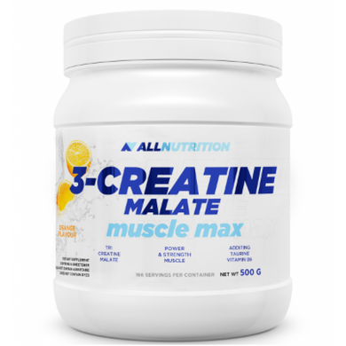 Три креатин малат AllNutrition 3 Creatine Malate muscle max 500 г Orange