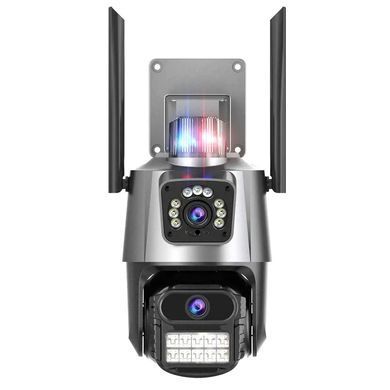 Поворотная уличная Wi-Fi камера видеонаблюдения V380-V21 8MP с сиреной и ночным видением 360&deg; обзор