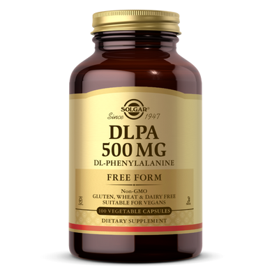 Фенилаланин ДЛПА Solgar (DLPA) 500 мг 100 вегетарианских капсул