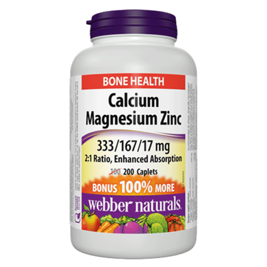 Кальций Магний Цинк Webber Naturals Calcium Magnesium Zinc 200 каплет