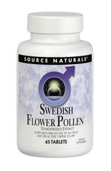 Комплекс для Підтримки Функції простати, Swedish Flower Pollen, Source Naturals, 90 таблеток