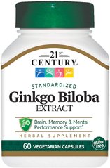 Гинкго билоба 21st Century Ginkgo Biloba Extract 60 вег. капсул
