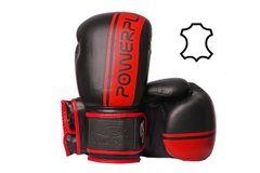 Боксерські рукавиці PowerPlay 3022 Чорно-Червоні [натуральна шкіра] 10 унцій