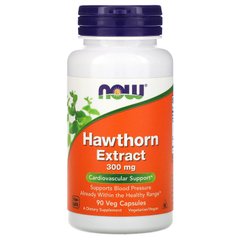 Экстракт боярышника Now Foods (Hawthorn Extract) 300 мг 90 вегетарианских капсул