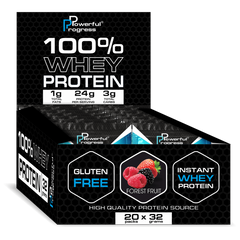 Сироватковий протеїн ізолят Powerful Progress 100% Whey Protein 20 пакетиків по 32 грами Мікс фруктів