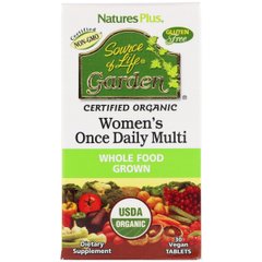 Органические Ежедневные Мультивитамины для Женщин, Source of Life Garden, Natures Plus, 30 таблеток