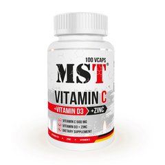 Комплекс вітамінів MST Vitamin C 500 mg + Vitamin D3 + Zinc 100 капсул