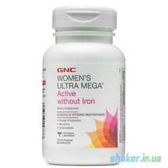 Вітаміни для жінок без заліза GNC Women`s Ultra Mega Active Without Iron (90 капс)