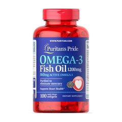 Омега 3 Puritan's Pride Omega-3 Fish Oil 1200 mg 100 капс риб'ячий жир