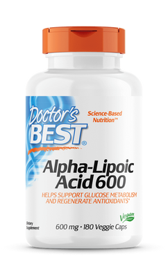 Альфа-липоевая кислота Doctor's Best Alpha-Lipoic Acid 600 180 вег. капсул