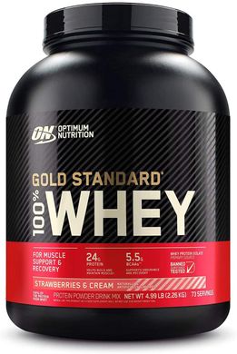Сироватковий протеїн ізолят Optimum Nutrition 100% Whey Gold Standard 2270 грам strawberry сream