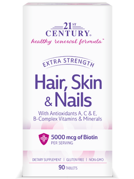 Вітаміни для волосся, шкіри і нігтів 21st Century Hair, Skin & Nalis (90 таб)