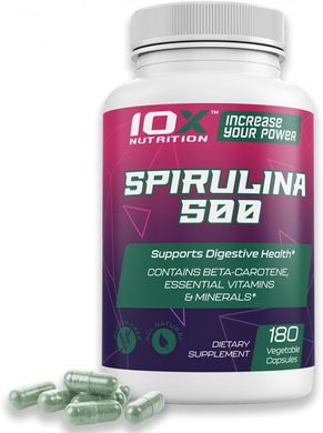 Спирулина 10x Nutrition Spirulina 500 180 вег. капсул