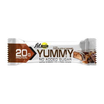 Протеїновий батончик FitWin Yummy Bar No Sugar Added 55 г Chocolate & Caramel
