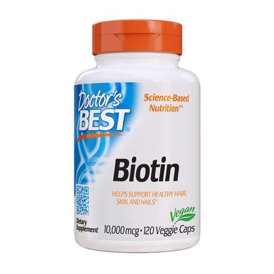Біотин Doctor's Best Biotin 10,000 mcg (120 капс) вітамін Б7