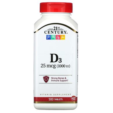 Вітамін Д3 21st Century Vitamin D3 1000 IU 500 таблеток