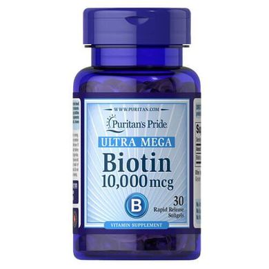 Биотин Puritan's Pride Biotin 10000 mcg 30 капсул