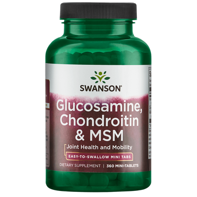 Глюкозамін хондроїтин МСМ Swanson Glucosamine Chondroitin MSM 360 таблеток