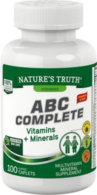 Комплекс витаминов и минералов Nature's Truth ABC Complete Vitamins + Minerals 100 каплет
