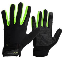 Перчатки для кроссфит с длинным пальцем PowerPlay Hit Full Finger черно-зеленые L