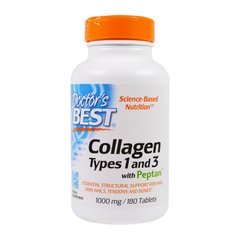 Коллаген Doctor's Best Collagen Types 1&3 with Peptan 1000 mg (180 таб) доктор бест