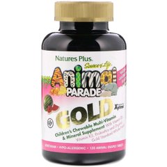 Мультивітаміни для Дітей, Смак Кавуна, Animal Parade Gold, Natures Plus, 120 жувальних таблеток