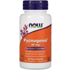 Пикногенол Now Foods Pycnogenol 30 mg 60 вег. капсул