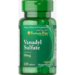 Ванадил сульфат Puritan's Pride Vanadyl Sulfate 10 mg (120 таб)