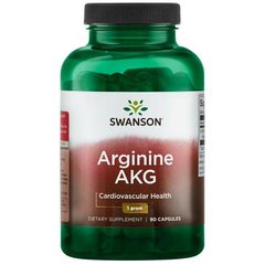 L-аргинин альфа-кетоглютарат Swanson Arginine AKG 1000 mg 90 капсул