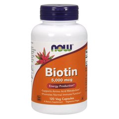 Біотин Now Foods Biotin 5,000 mcg (120 капс) вітамін б7