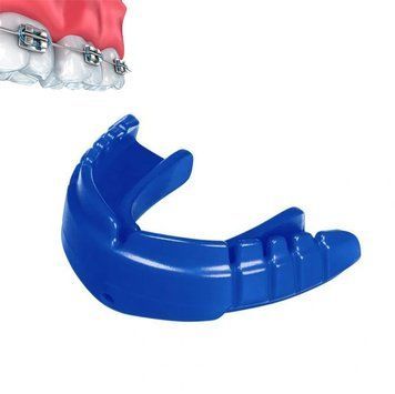 Капа OPRO Snap-Fit FOR BRACES Electric Blue+Strap (art.002318003)
