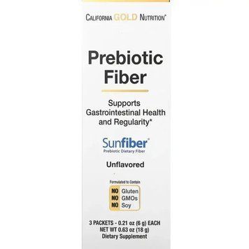 Пребиотическое волокно California Gold Nutrition Prebiotic Fiber 3 пакетика по 6 г