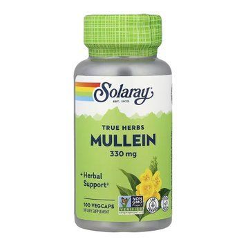 Экстракт листьев коровяка Solaray Mullein Leaf 330 mg 100 вег. капсул