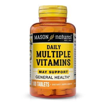Мультивитамины на каждый день, Daily Multiple Vitamins, Mason Natural, 100 мини таблеток