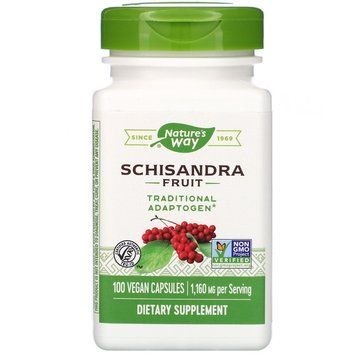 Лимонник китайский, Schizandra, Nature's Way, плоды, 1160 мг, 100 капсул