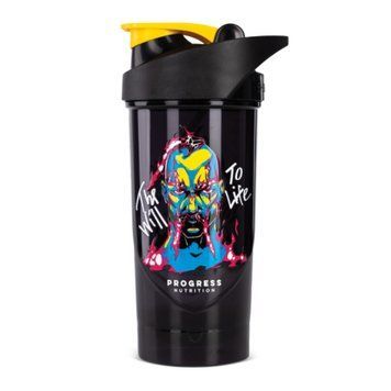 Спортивный шейкер Progress Nutrition Shaker The Will To Life 700 мл Black