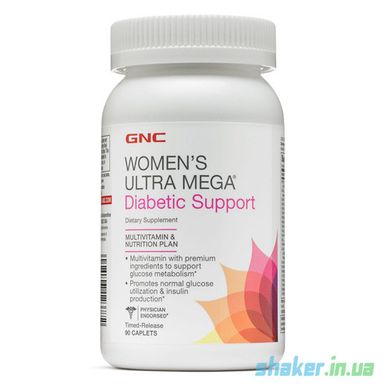 Витамины для женщин GNC Women`s Ultra Mega Diabetic Support (90 таб) при диабете