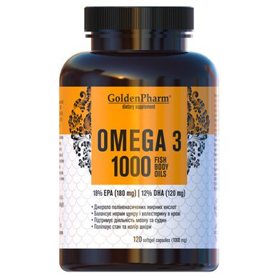 Омега 3 Golden Pharm Omega 3 1000 mg 120 капсул