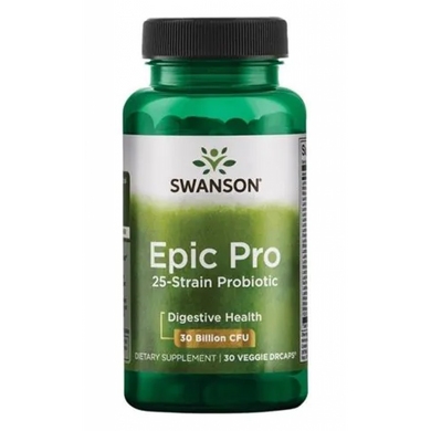 Пробиотики Swanson Epic Pro 25-Strain Probiotic 30billion 30 вег. капсул.