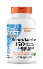 Бенфотіамін Doctor's Best Benfotiamine 150 mg + Alpha Lipoic Acid 300 60 вег. капсул