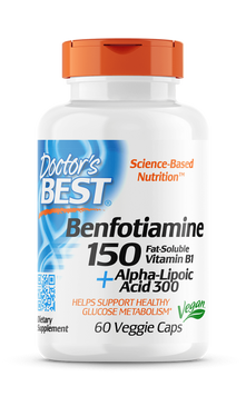 Бенфотиамін Doctor's Best Benfotiamine 150 mg + Alpha Lipoic Acid 300 60 вег. капсул