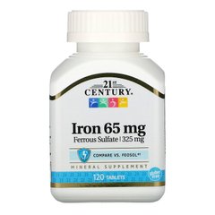 Железо 21st Century Iron 65 mg 120 таблеток