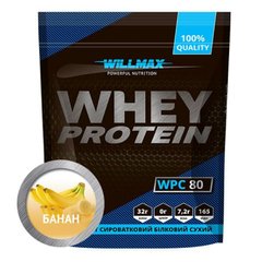 Сироватковий протеїн ізолят Willmax Whey Protein 80 920 грам Банан