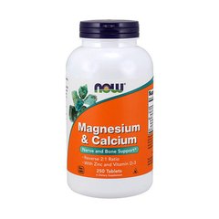 Кальцій магній Now Foods Calcium & Magnesium with D3 Zinc (250 таб)