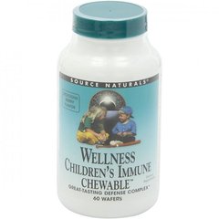 Детские Жевательные Витамины для иммунной системы, Wellness, Source Naturals, 60 Пластинок