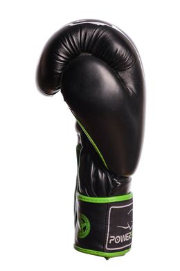 Боксерські рукавиці PowerPlay 3018 Чорно-Зелені 14 унцій