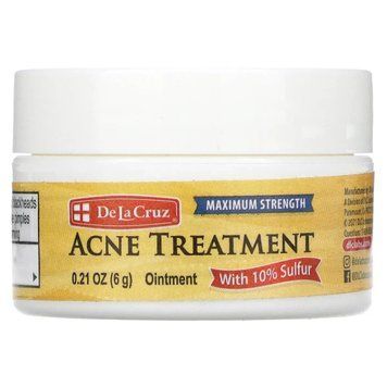 Сірчана мазь засіб проти акне максимальна сила De La Cruz (Acne Treatment Ointment with 10% Sulfur Maximum Strength) 6 г